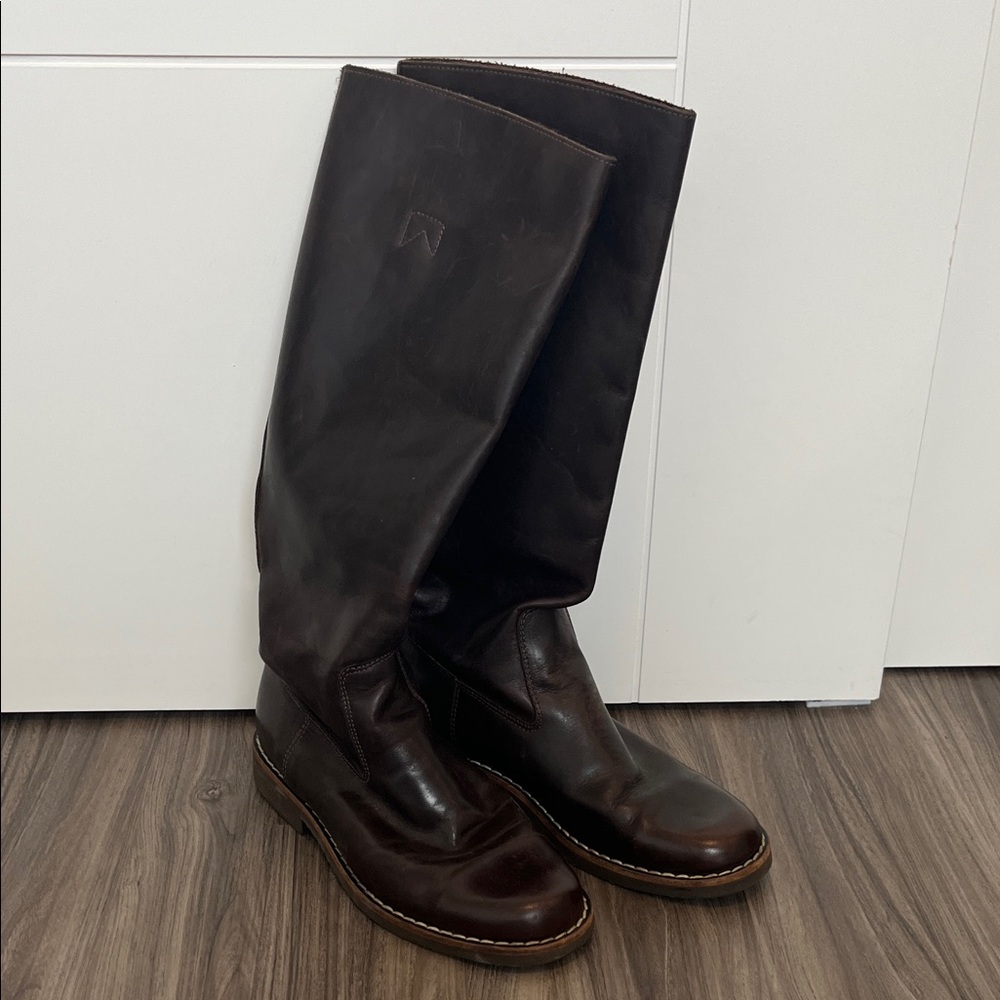 Roots Dark Brown Leather Women's Riding Boots